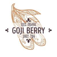 Goji berry isolated icon organic exotic food vector