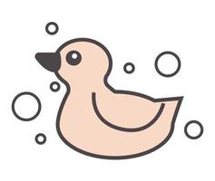 pato de goma para bañarse, patito con vector de burbujas