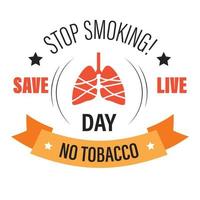 No tobacco isolated icon stop smoking lung cancer risk vector