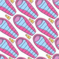 Sleeping bag and anti mosquito repellent seamless pattern vector