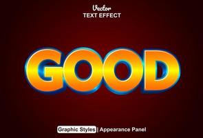 good text effect with graphic style and editable vector