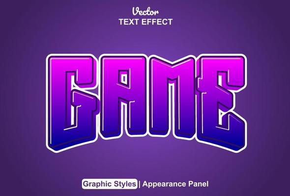 Game text effects with graphic style and editable.
