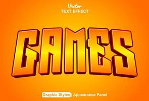 Games text effects with graphic style and editable. vector