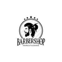 barbería logo vector plantilla v13