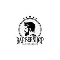 barbería logo vector plantilla v12