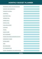 monthly budget planner vector template, monthly expenses planner template