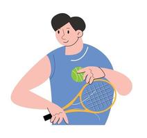 character people play tennis vector illustration