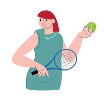 character people play tennis vector illustration