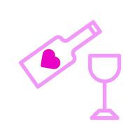 vino icono duotono rosa estilo san valentín ilustración vector elemento y símbolo perfecto.