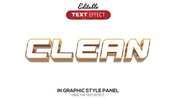 3D editable text effect clean theme vector