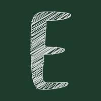 Chalk style 3d illustration of letter e vector