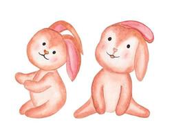 Easter Bunny Watercolor Clipart vector