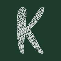 Chalk style 3d illustration of letter k vector