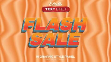 Tema de venta flash de efecto de texto editable 3d vector