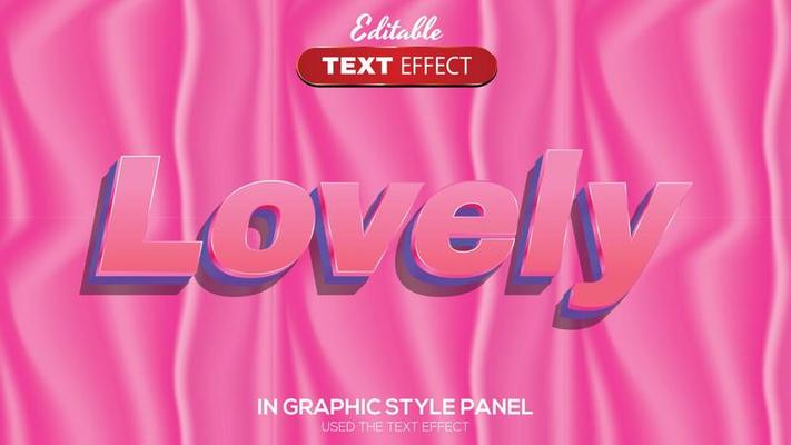 3D editable text effect lovely theme