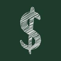 Chalk style 3d illustration of dollar sign vector