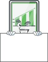 Up Chart Vertical Tablet Vector