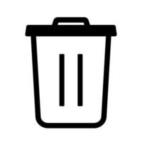 basura de línea negra simple para vector de interfaz de icono web