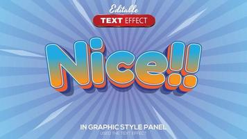 3D editable text effect nice theme vector