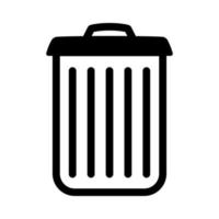 Black Line Trash for Web Icon Interface Vector