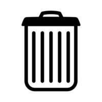 Black Line Trash for Web Icon Interface Vector