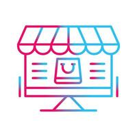 icono de vector de compras en línea