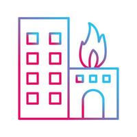 Unique Burning Building Vector Icon