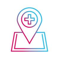 icono de vector de hospital de ubicación