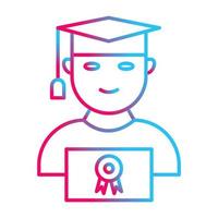 Unique Student Holding Degree Vector Icon