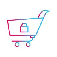 Unique Locked Cart Vector Icon