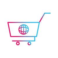 icono de vector de compras globales