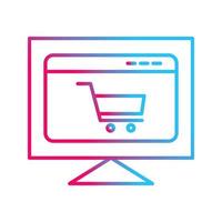 icono de vector de sitio web de comercio electrónico