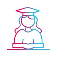 Unique Female Student Vector Icon