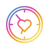 icono de reloj estilo degradado ilustración de san valentín elemento vectorial y símbolo perfecto. vector