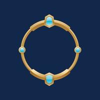 Metal circle frame border kit for game asset icons interface vector