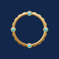 Metal circle frame border kit for game asset icons interface vector