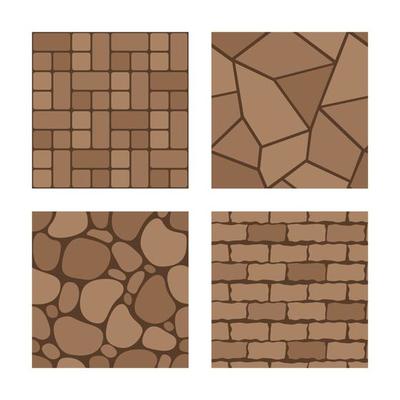 Bricked and pebbled surface for wall or ground seamless pattern