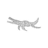 dibujo de una sola línea de monstruos marinos mosasaurs arte abstracto. dibujo de línea continua ilustración de vector de diseño gráfico de cuerpo de serpiente para icono, símbolo, signo, logotipo, decoración de pared de póster