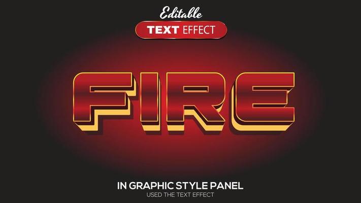 3D editable text effect fire theme
