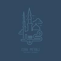 Simple Background of Isra Miraj Ceremony with retro boho design vector