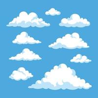 forma de símbolo de nube de cúmulo de día azul blanco o fondo de paisaje de nubes vector