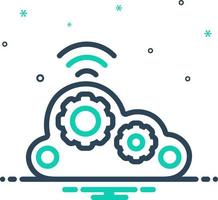 mix icon for cloud computing wifi vector