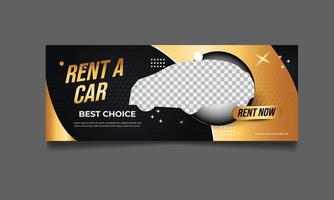 Rent a car social media timeline cover or web banner design template vector