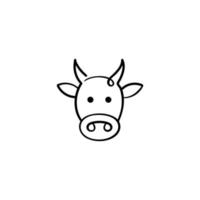 diseño de icono de estilo de línea de vaca vector