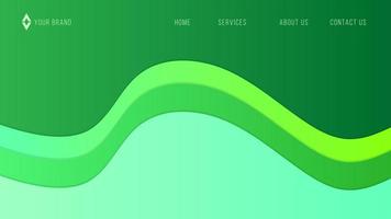 Abstract Green Paper Layer Cut Web Background. website template vector