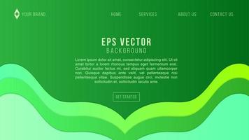 Abstract Green Paper Layer Cut Web Background. website template vector