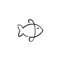 Fish Line Style Icon Design vector