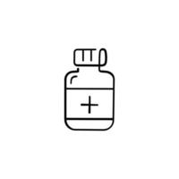 diseño de icono de estilo de línea de botella de medicina vector