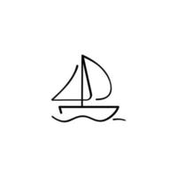 Boat Line Style Icon Design vector