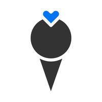 icono de helado azul gris sólido estilo ilustración de san valentín elemento vectorial y símbolo perfecto. vector